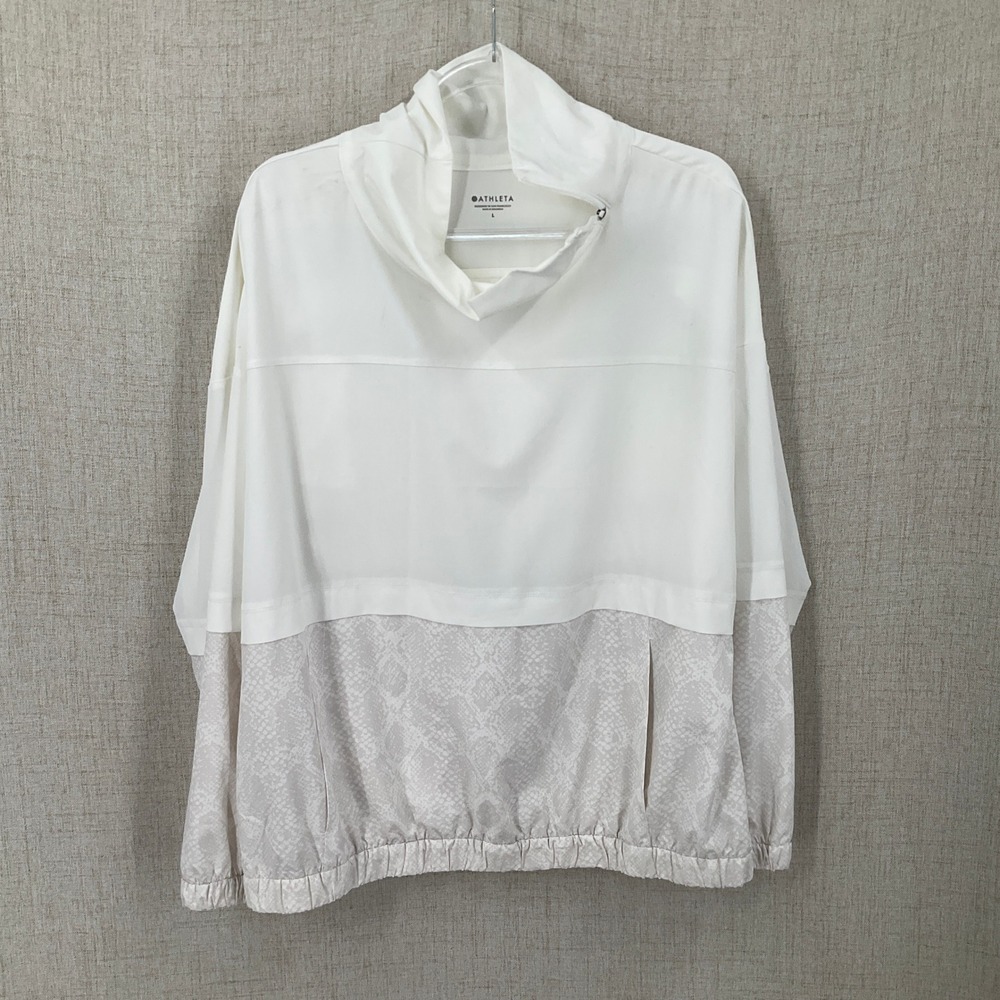 Athleta Run With It Half Zip Printed Women L Snakeskin Packable Jacket